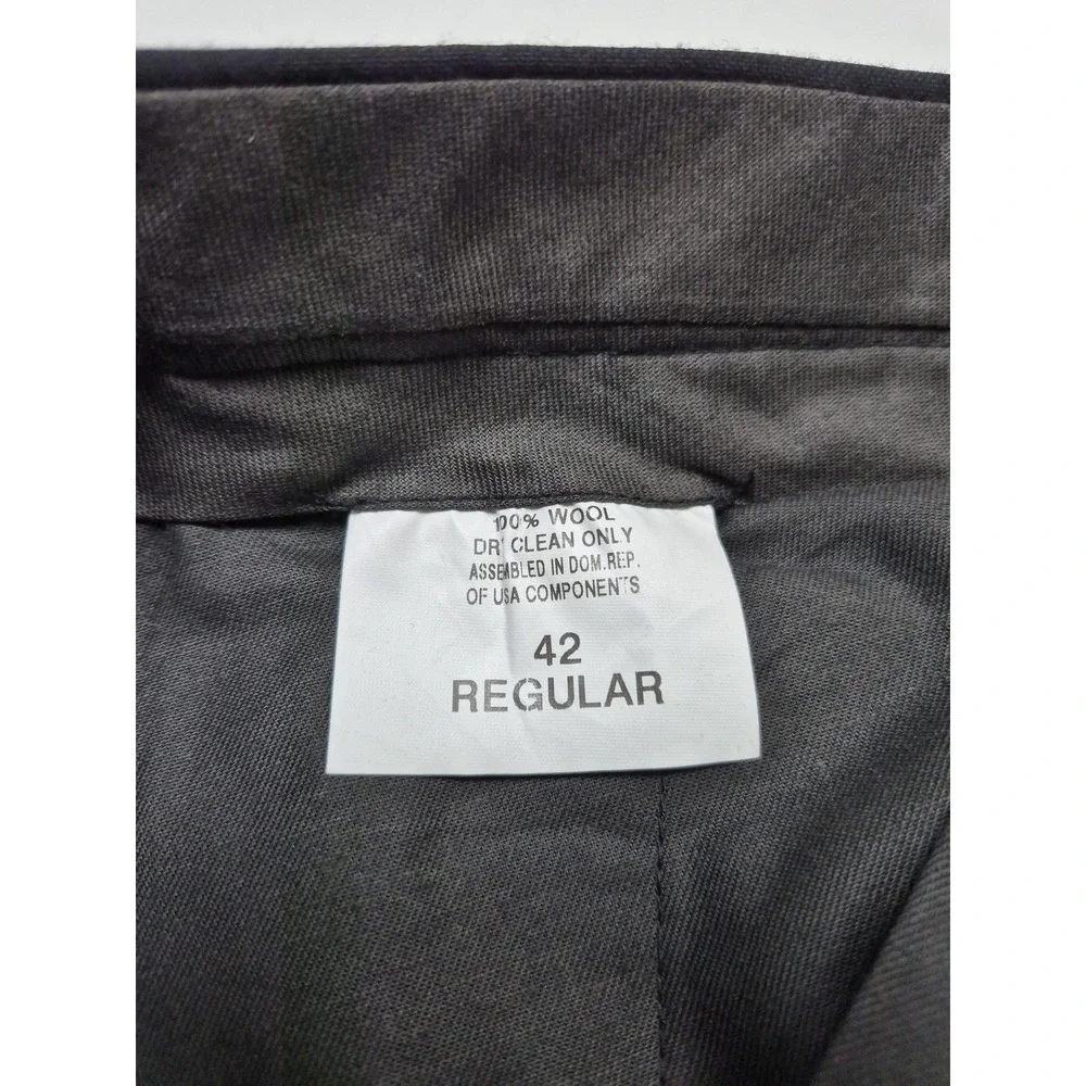 VTG Dress Pants Mens 42x36 Black Wool Pleated Tuxedo Side Stripe Unhemmed Formal